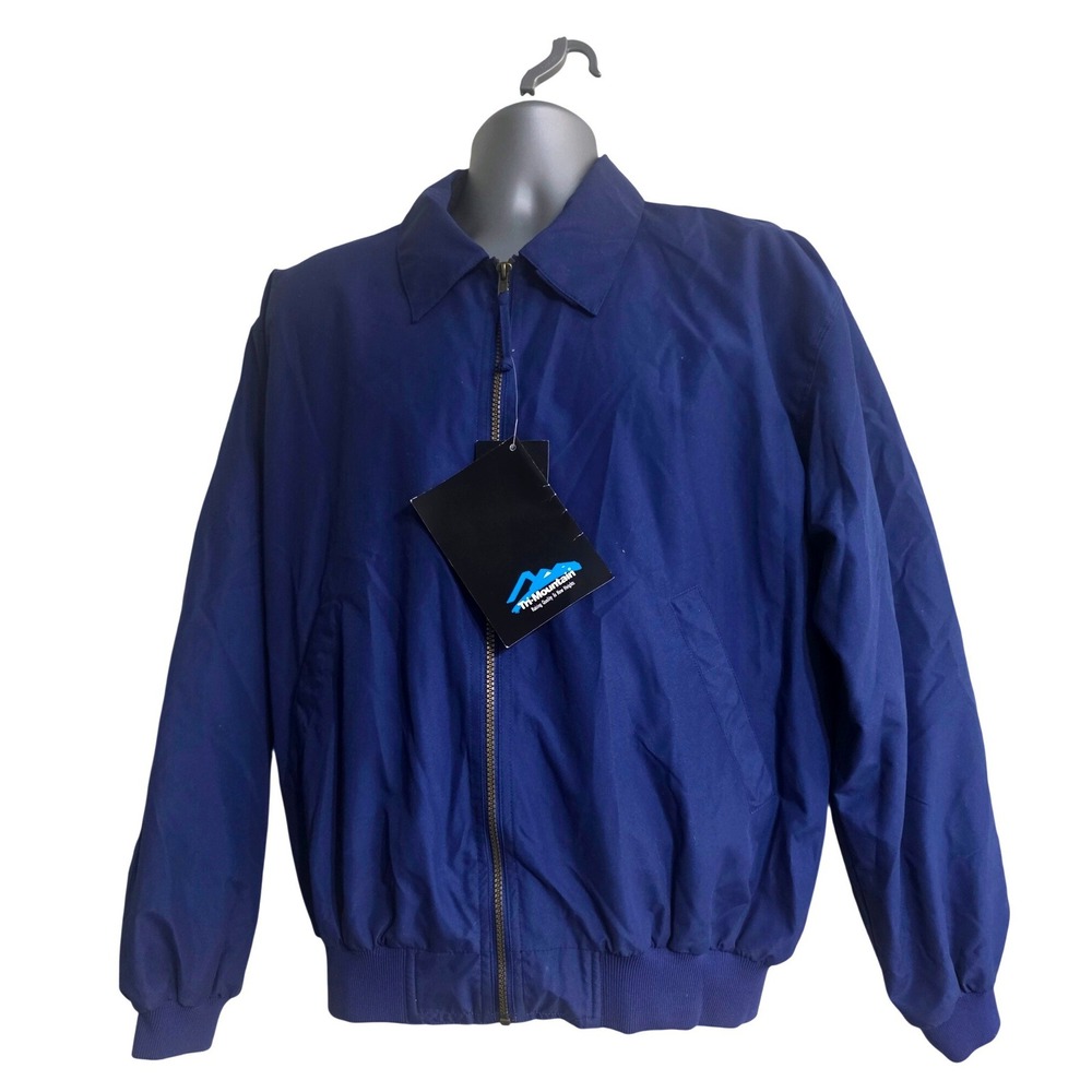 Tri-Mountain Mens Blue Lightweight Bomber Jacket Windbreaker FullZip Sz S NEW A3